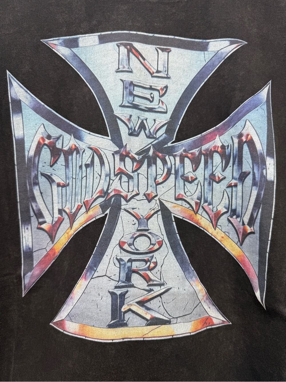 Godspeed New York Chrome Motto double graphic T-Shirt - Picture 4 of 13